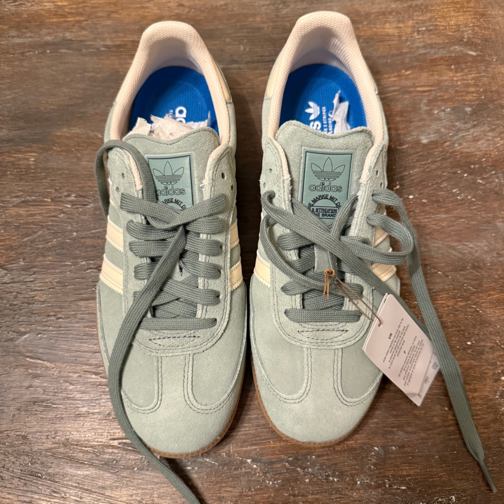 Adidas Samba ADV silver green and wonder white size M 8 / W 9